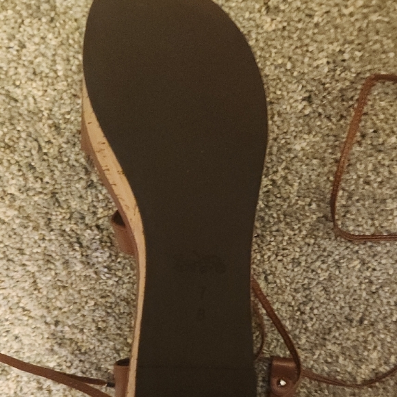 Coach Brown Leather Wedges with Gladiator Style - Picture 3 of 9